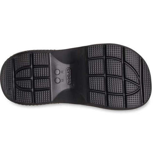 Crocs Stomp Classic Clog Adults Black Linen 2 Tone Platform Clearance